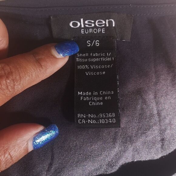 Olsen Ladies Crew Neck 3/4 Sleeves Casual Top Navy Blue 5/6 - Picture 9 of 16